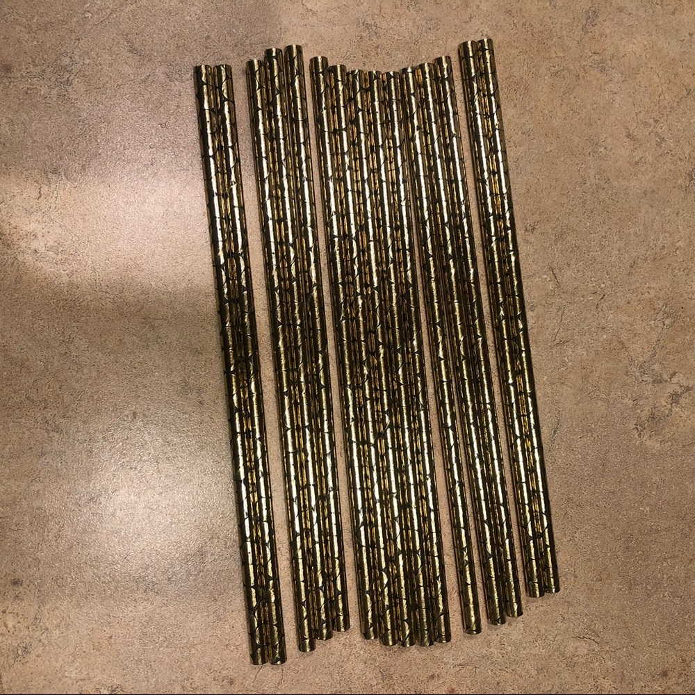 Gold decorative straws